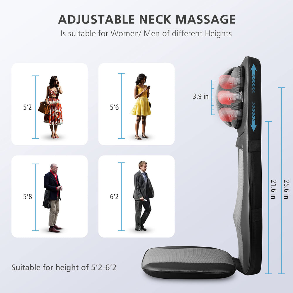 Seat vibration focused on hips and thighs during massage sessions.