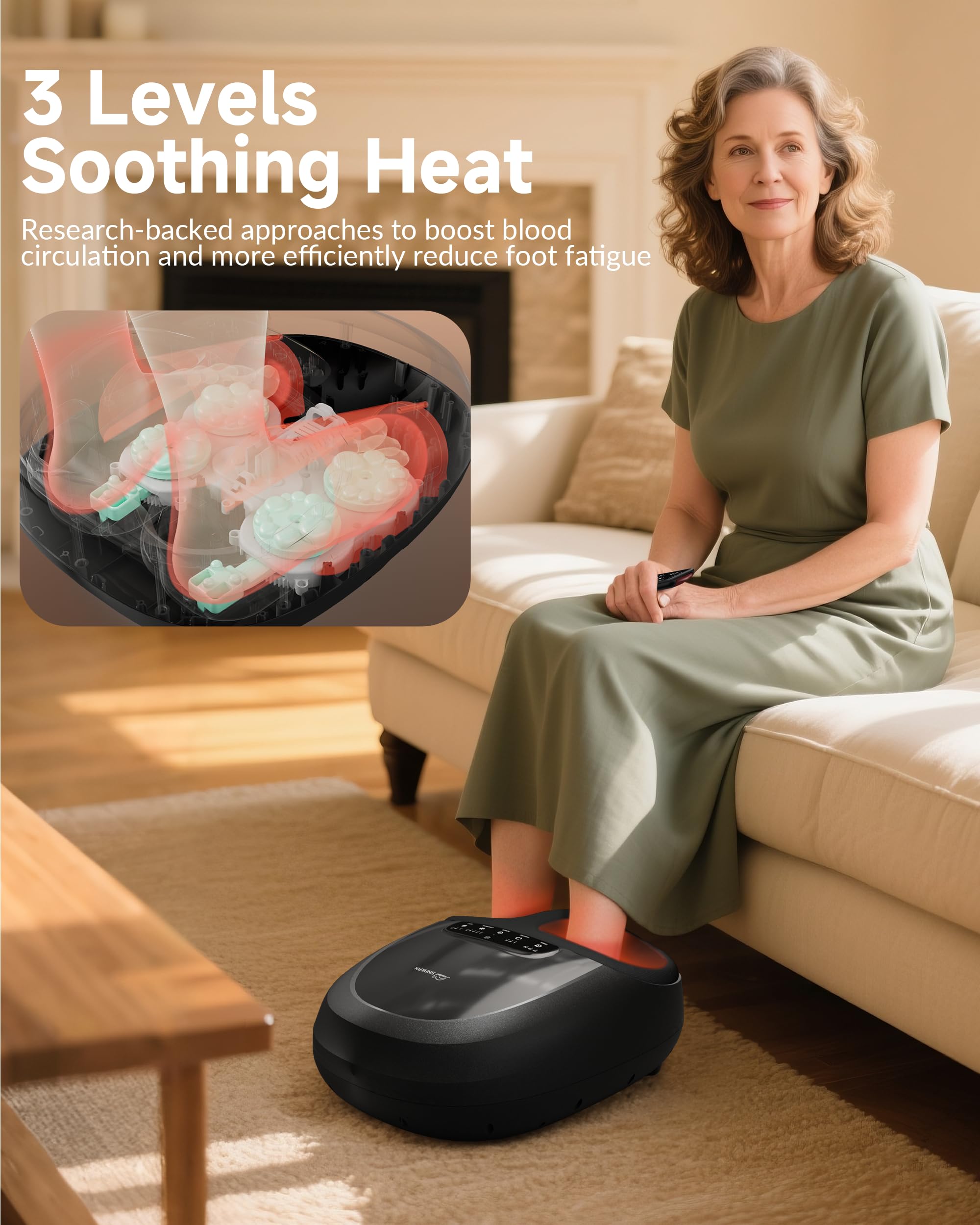 Snailax shiatsu foot massager arch stimulation helps release tension in the feet.