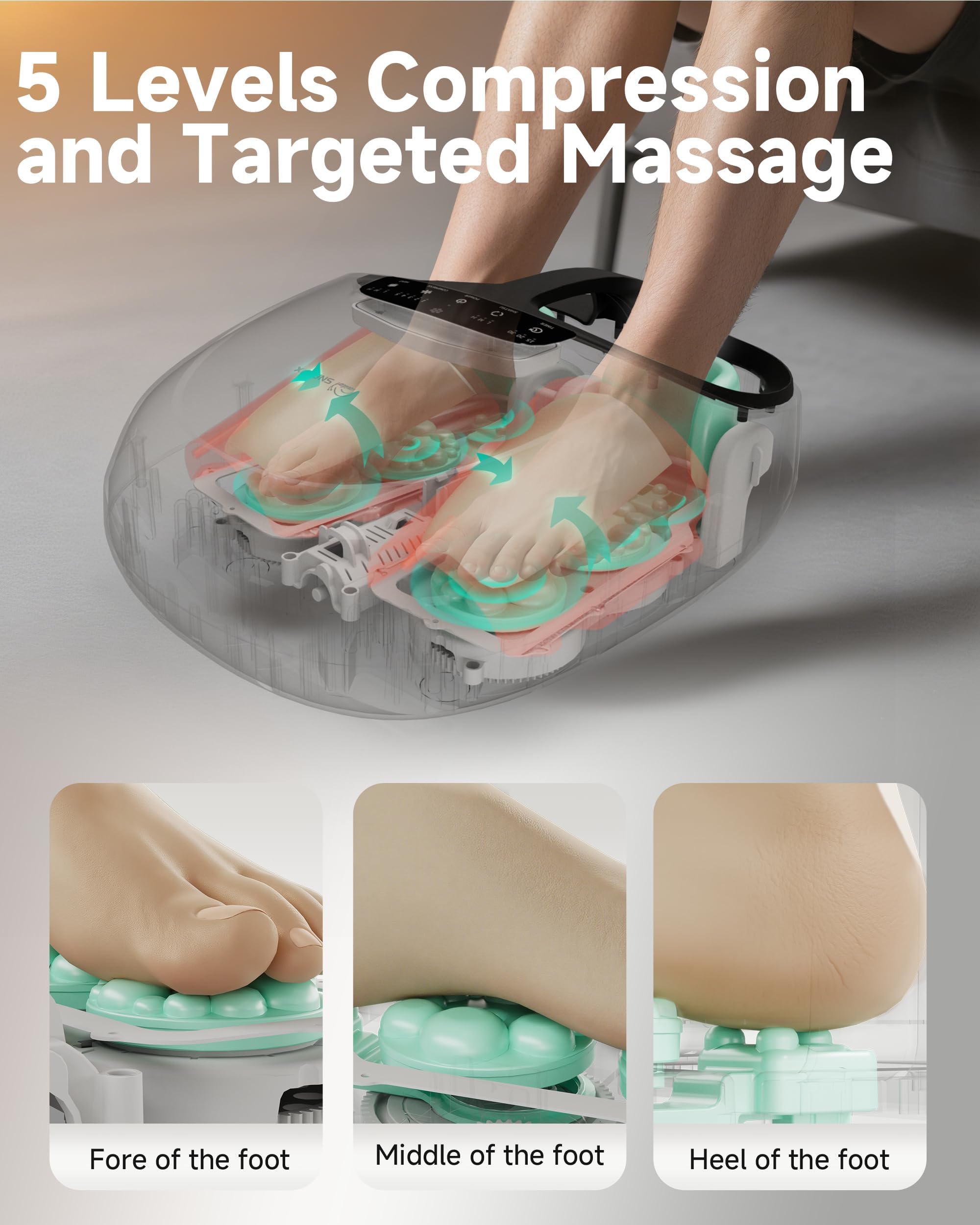 Snailax shiatsu foot massager heel scraping promotes rejuvenation after a long day.