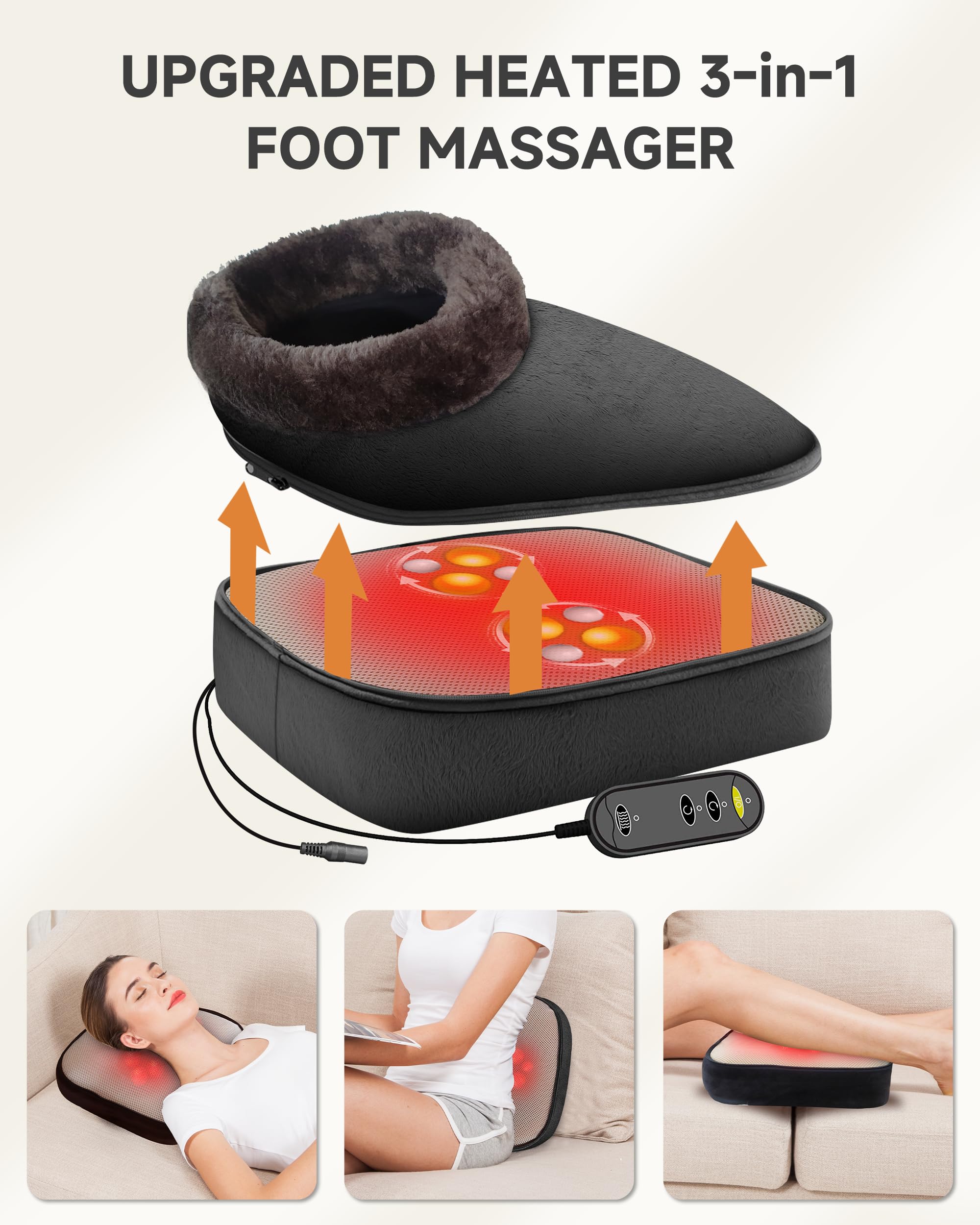 Snailax shiatsu foot massager with silicone nodes for relief