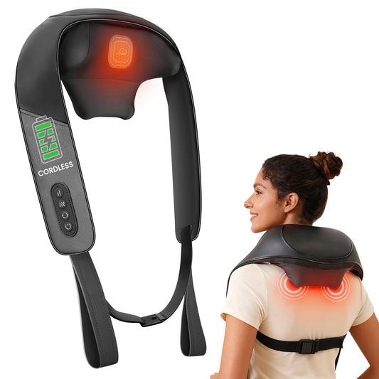 Snailax shiatsu neck massager with 4D rollers for deep neck relief at home.