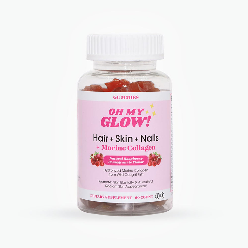Snana Oh My Glow bottle front view with 60 gummies for daily beauty support.