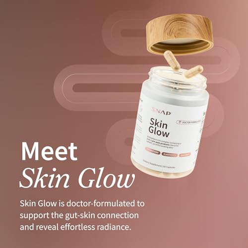 Snap Skin Glow capsules in hand signaling easy daily skin health nutrition.