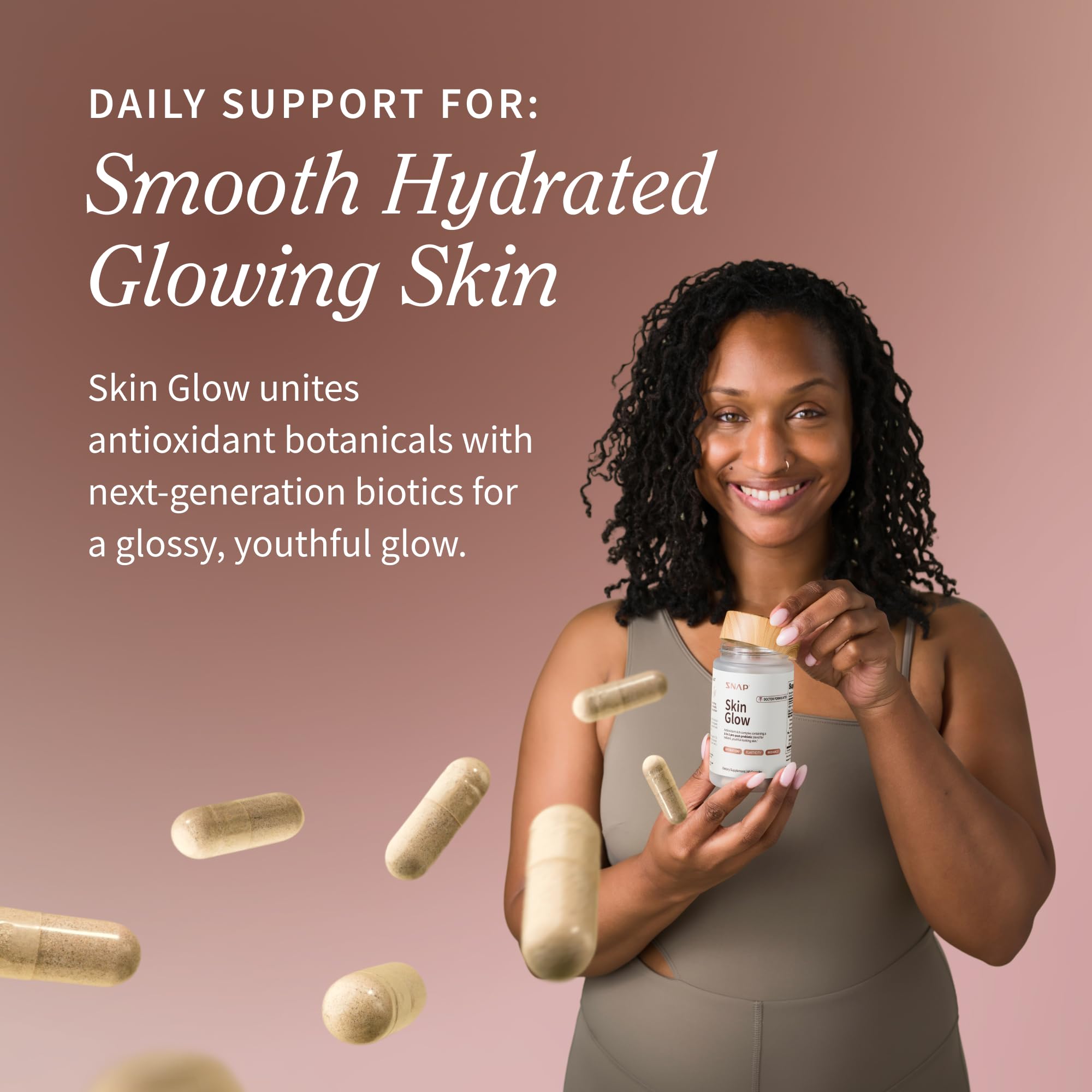 Pomegranate extract image from Snap Skin Glow emphasizing antioxidant botanical skin care.
