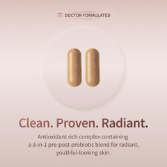Vegan and gluten-free badge on Snap Skin Glow packaging indicating dietary suitability.
