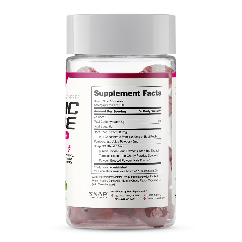 Snap Supplements 60 vegan gummies in a 3-pack