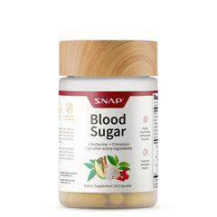 Snap Supplements Blood Sugar Blend bottle front for daily metabolic support.