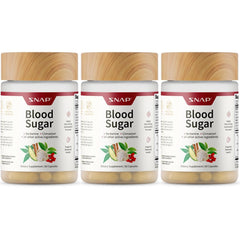 Snap Supplements Blood Sugar Blend bottle with capsules for daily metabolic support.