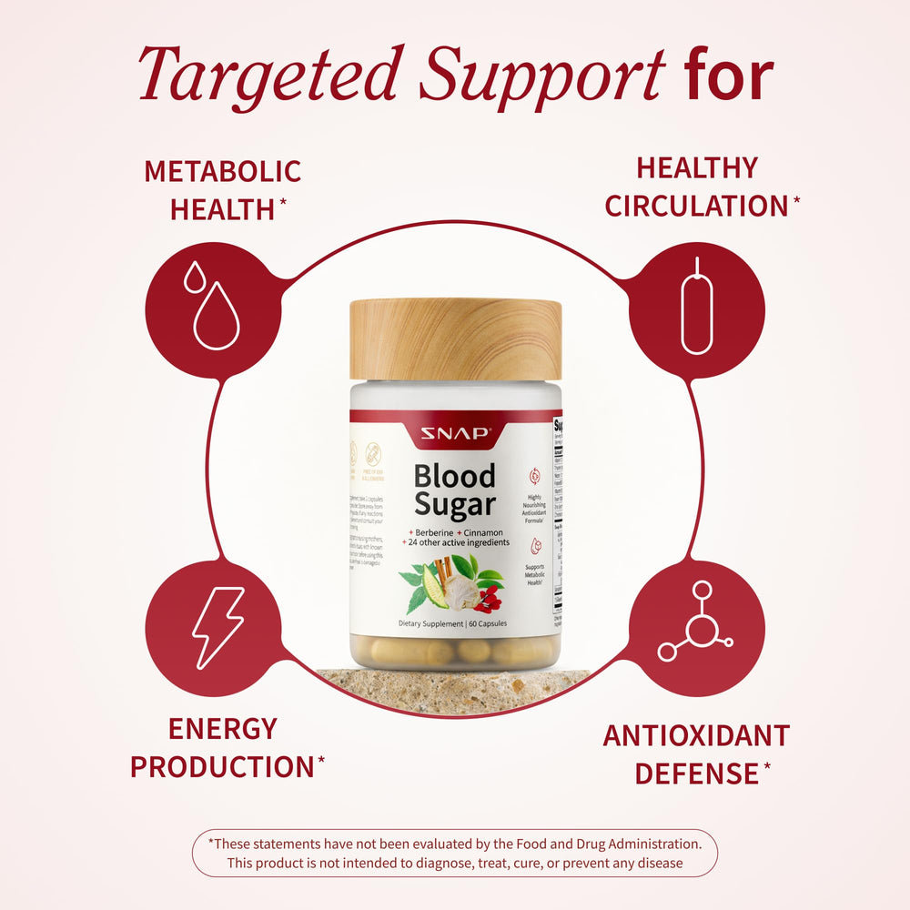 Snap Supplements Blood Sugar Blend with green tea extract for antioxidant support