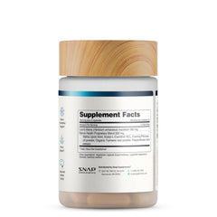Snap Supplements bottle on desk in lifestyle setup.