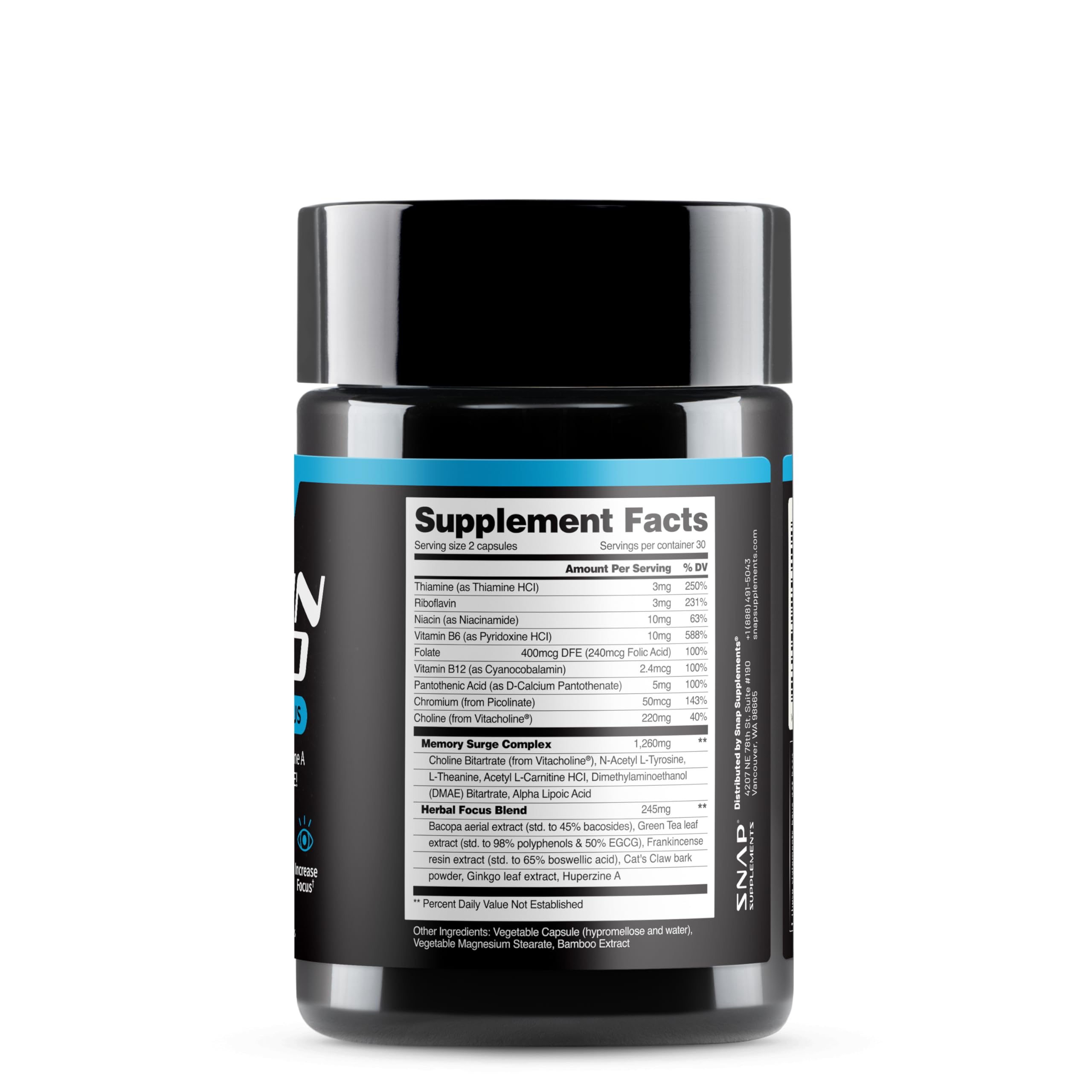 Snap Supplements Brain Booster box-in-hand highlights gift-ready option.
