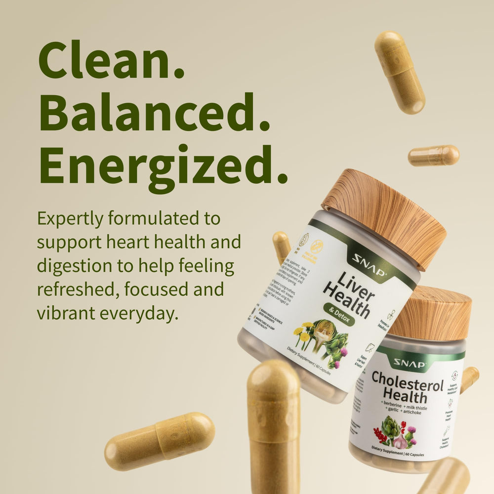 Snap Supplements cholesterol health capsules for easy daily balance.