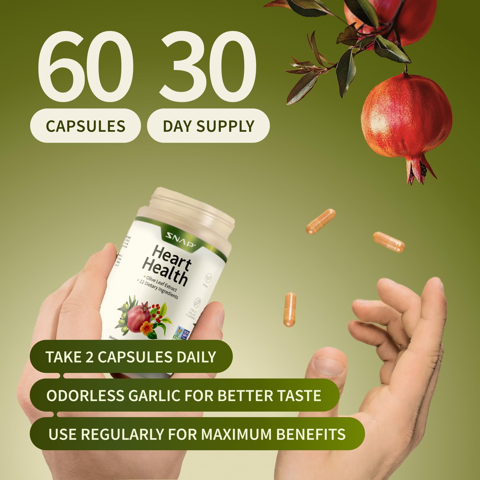 Snap Supplements CoQ10 capsules closeup emphasizing energy support ingredients.