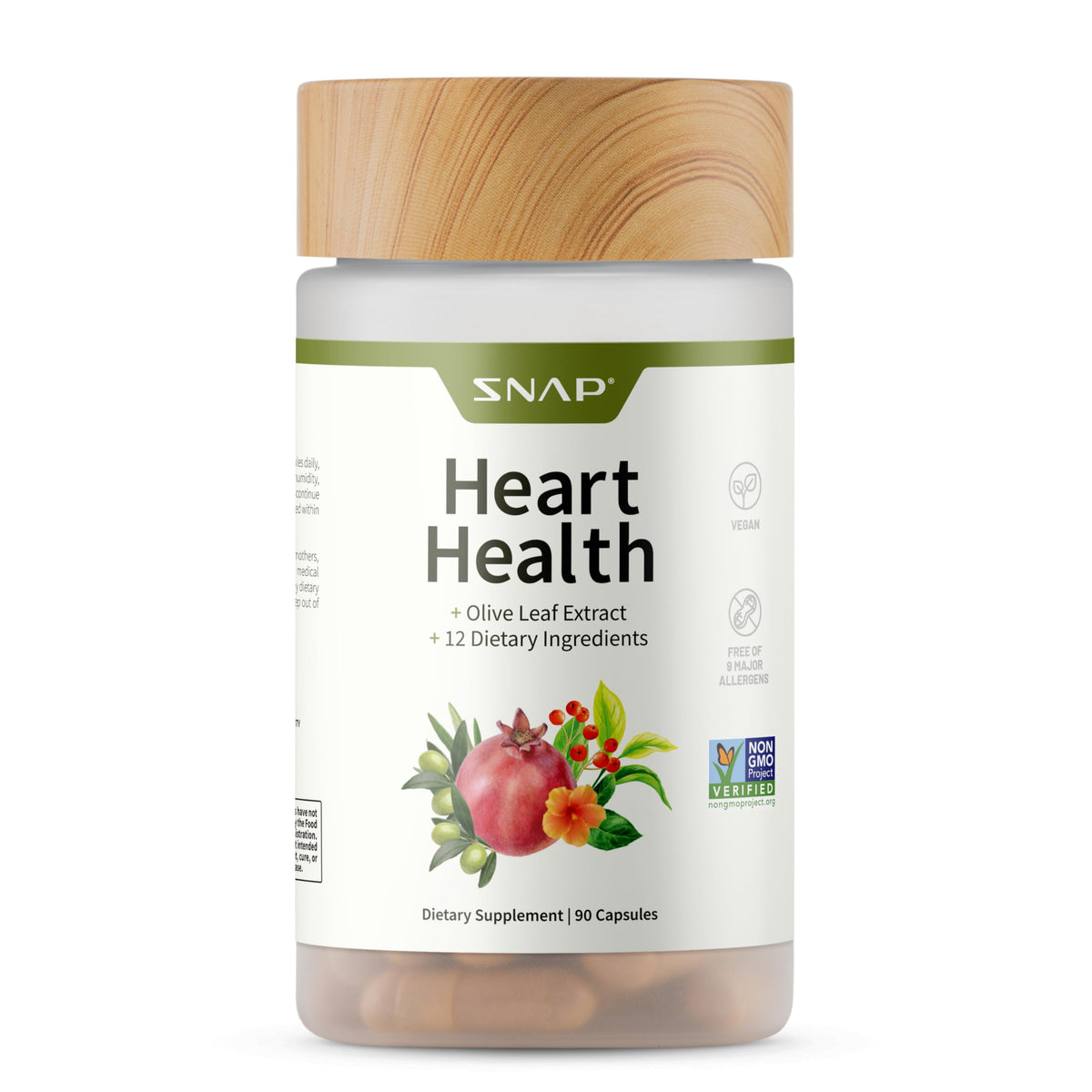 Snap Supplements Heart Health bottle front showing a natural blend for daily cardiovascular wellness.