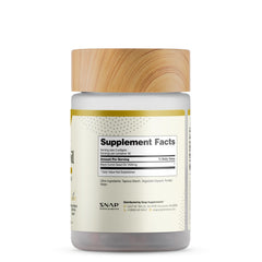 Snap Supplements immune-support bottle detailing organic, cold-pressed oil.