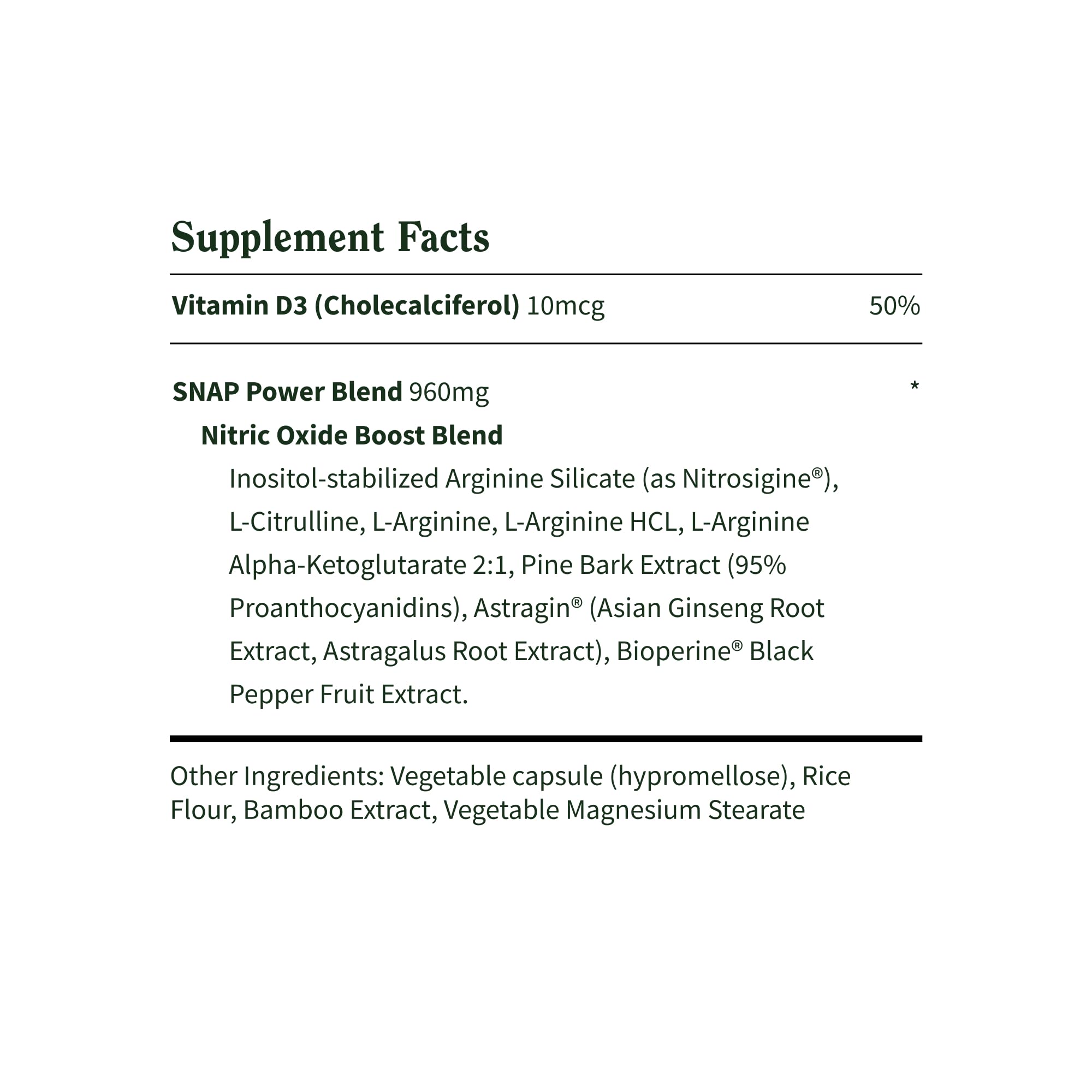 Snap Supplements L Arginine benefits graphic illustrating energy and endurance.