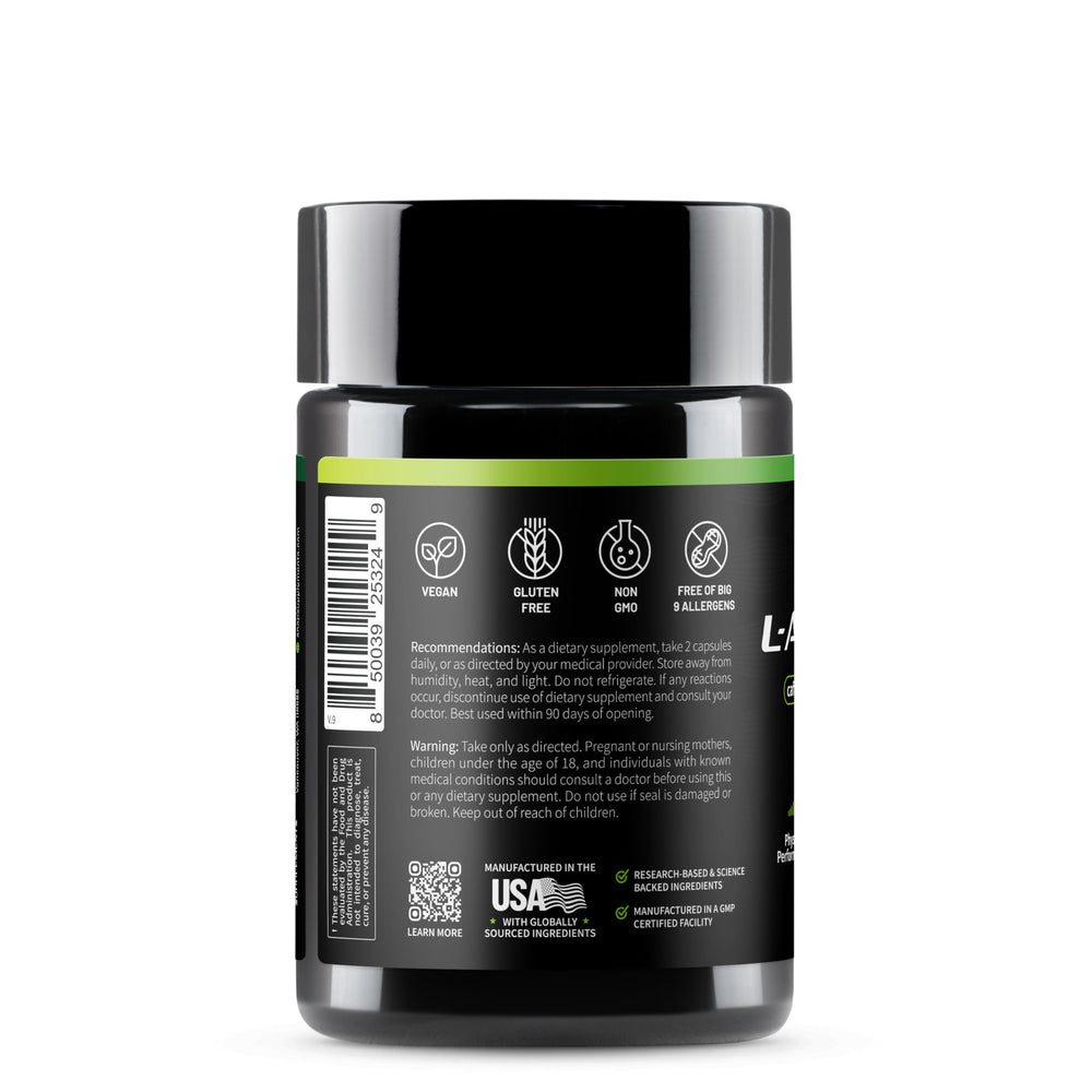 Snap Supplements L Arginine with herbal support graphic for cardio health.