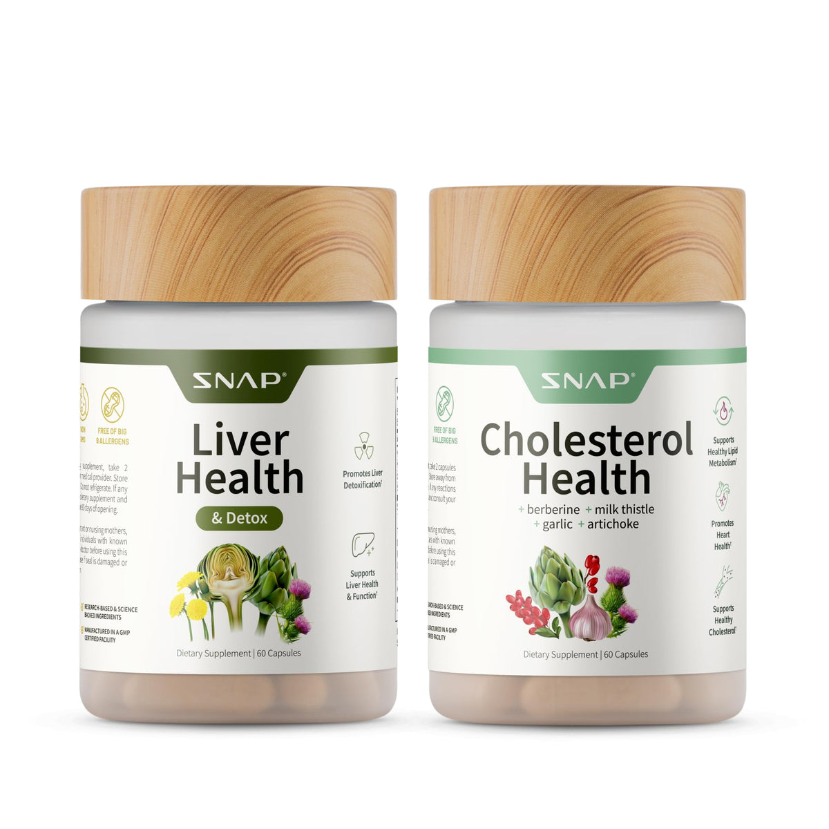 Snap Supplements liver health detox bundle bottle shows packaging for liver support.