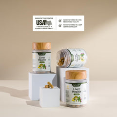 Liver Health Detox label close-up showing vegan, non-GMO quality