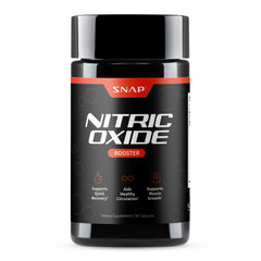 Snap Supplements Nitric Oxide bottle label emphasizing energy support for everyday activity
