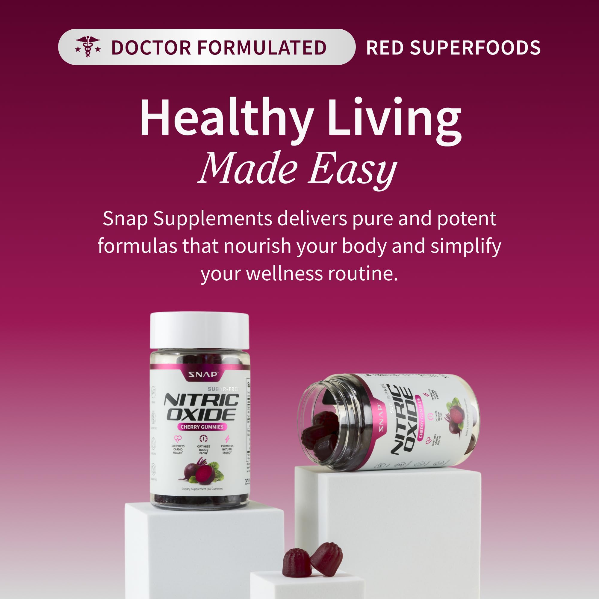 Beet root powder scoop showing 300 mg beet root extract in Snap Gummies
