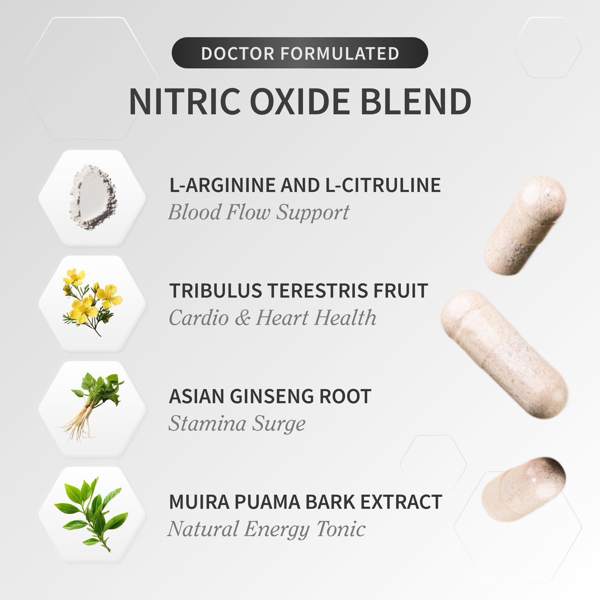 Label lists L-Arginine and L-Citrulline for nitric oxide support in Snap Supplements