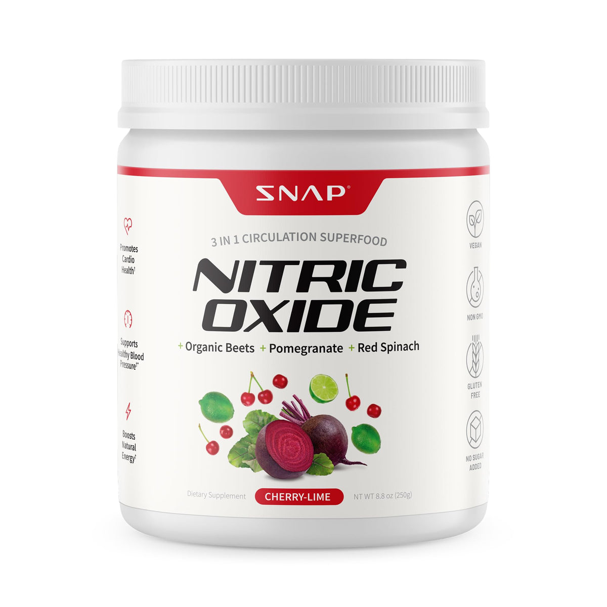 Snap Supplements Organic Beet Root Powder bottle for healthy circulation support.