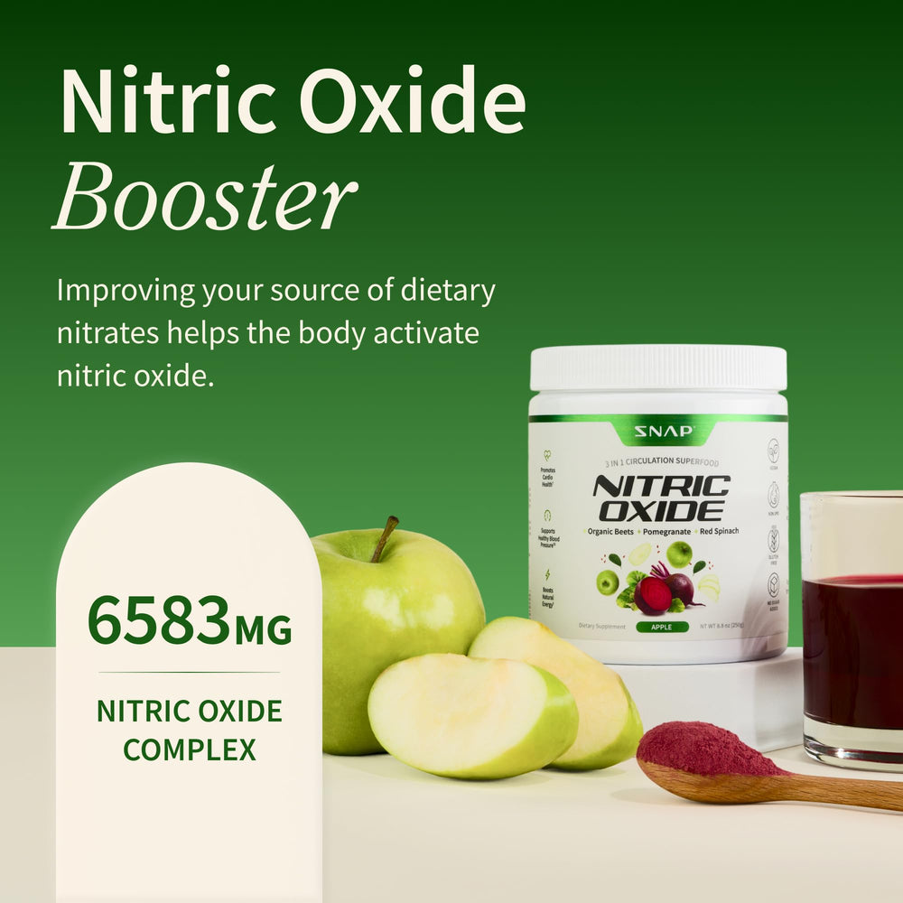 Snap Supplements beet root powder scoop demonstrates easy mixing for a quick energy boost.