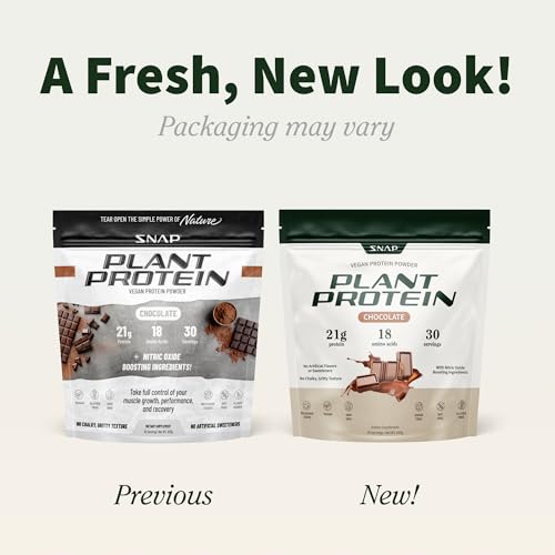 Snap Supplements organic vegan protein chocolate tub closeup with clean label