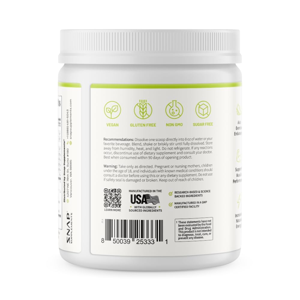 Close-up of Snap Supplements Pre-Workout scoop and powder for dosing.