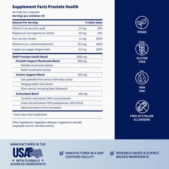 Glossy close-up of Snap Supplements Prostate Health capsules emphasizing vegan formula