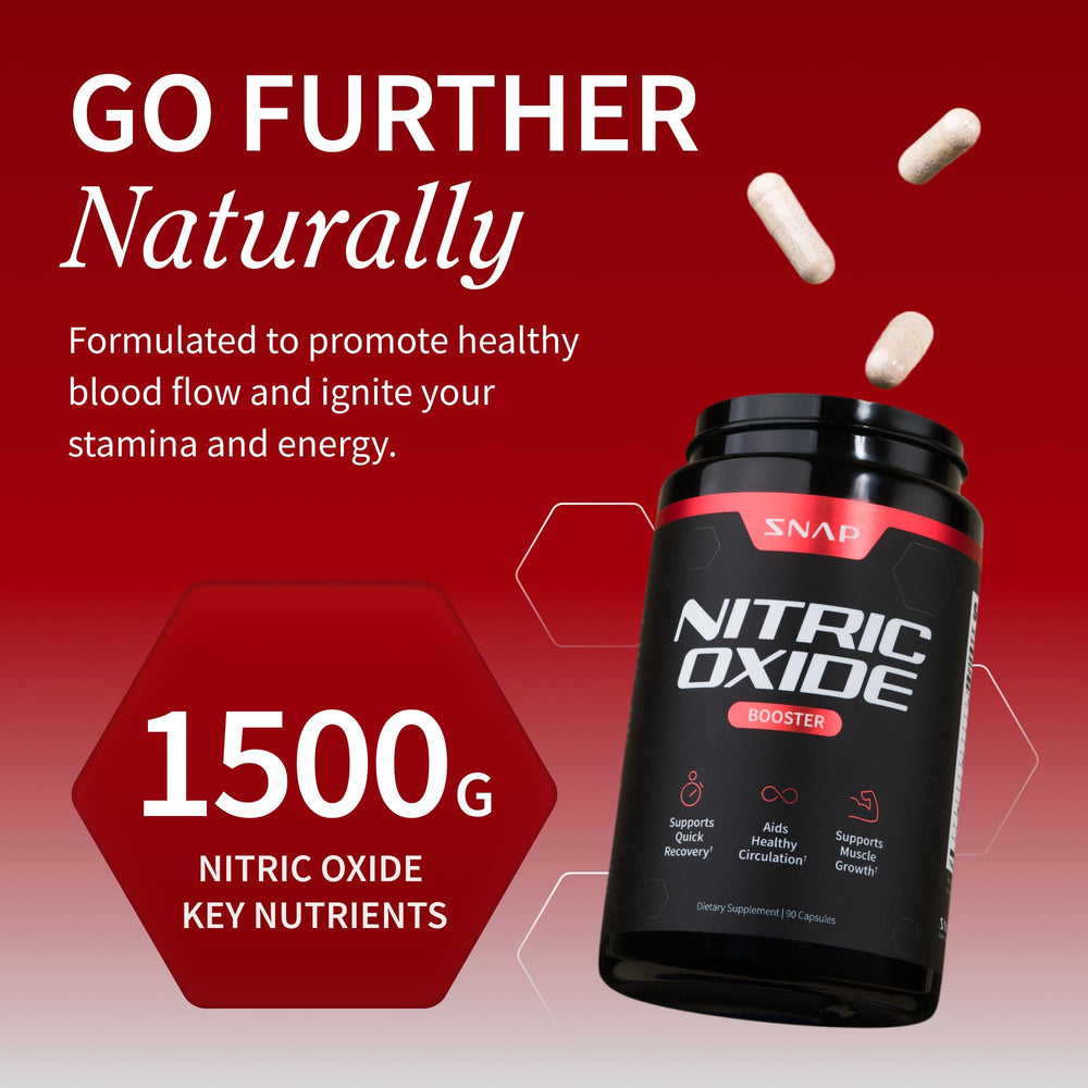 Snap Supplements Testo Booster capsules closeup emphasizing natural energy support