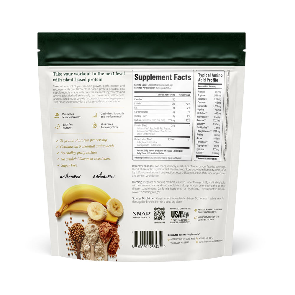 Snap Supplements banana protein shake on counter after workout