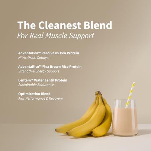 Snap Supplements vegan banana protein shake in glass with smooth texture
