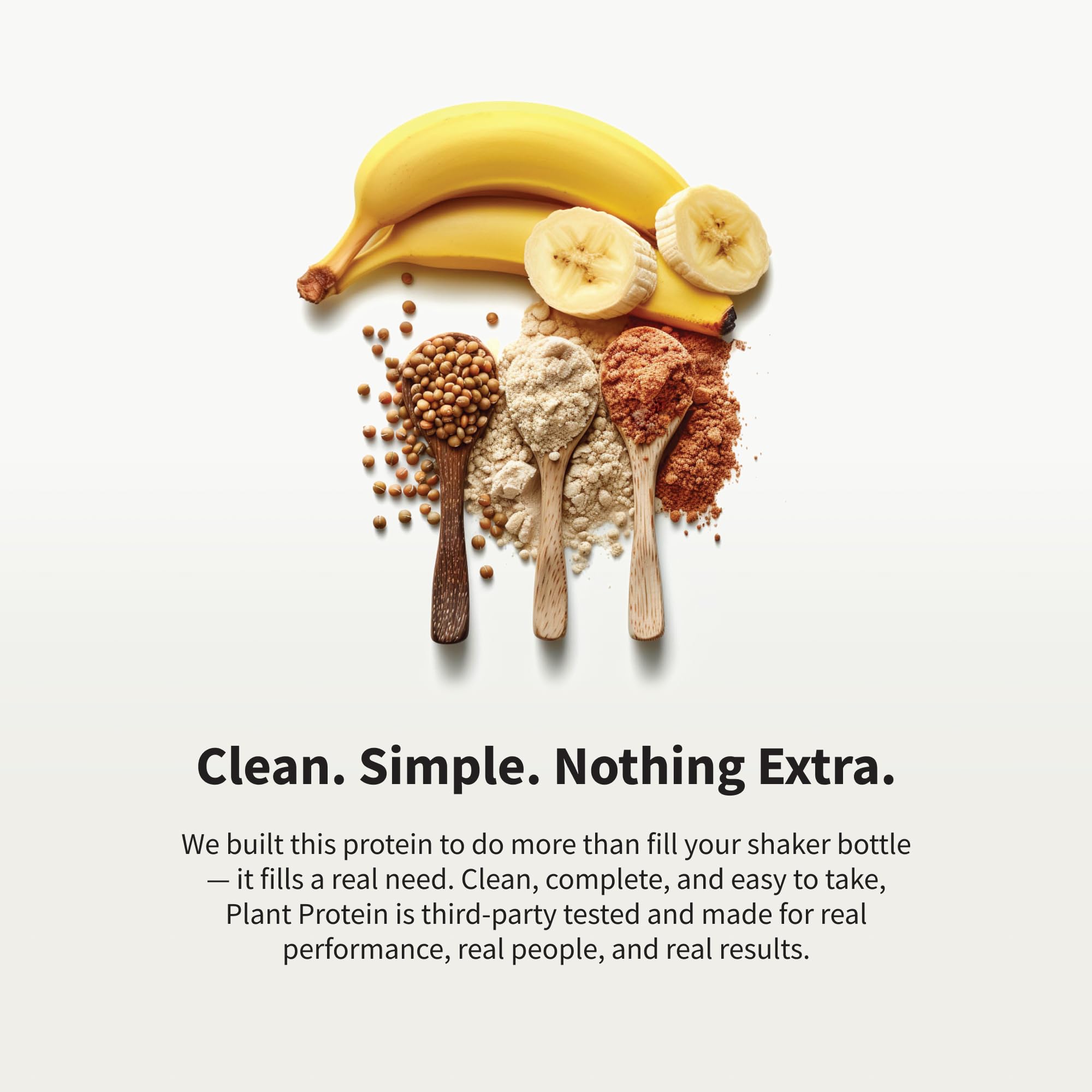 Snap Supplements vegan banana protein bottle beside shaker signaling convenience