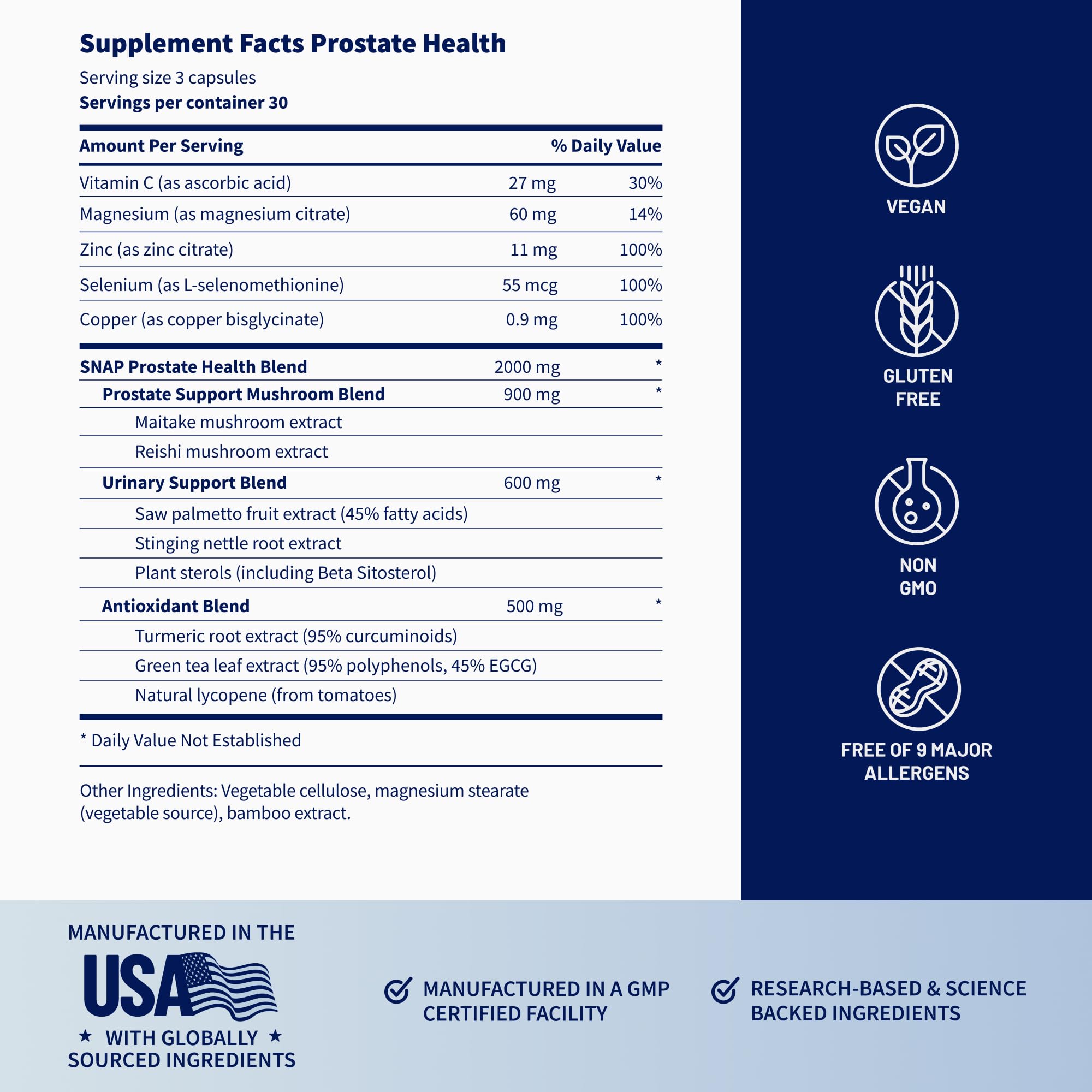 Snap Supplements Vegetarian capsules illustration showcases vegan-friendly formulation.