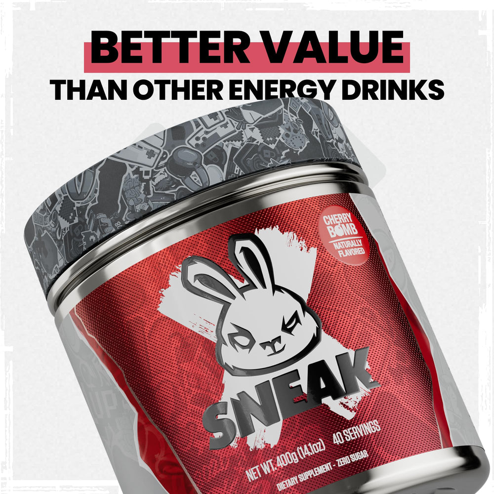 SNEAK Cherry Bomb flavor label closeup highlights natural flavoring.