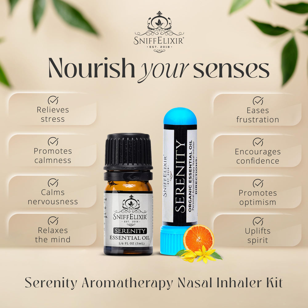 SniffElixir Serenity DIY inhaler assembly demonstrates quick, personalized aromatherapy setup.
