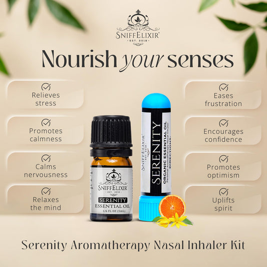 SniffElixir Serenity DIY inhaler assembly demonstrates quick, personalized aromatherapy setup.