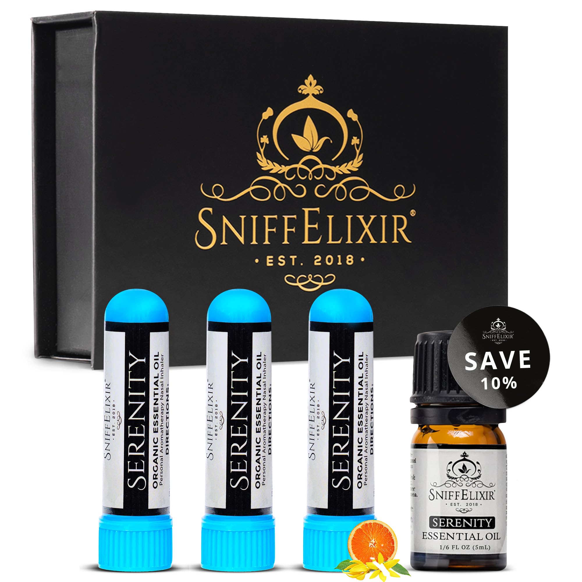 SniffElixir Serenity kit in premium gift box, ideal for gifting wellness.