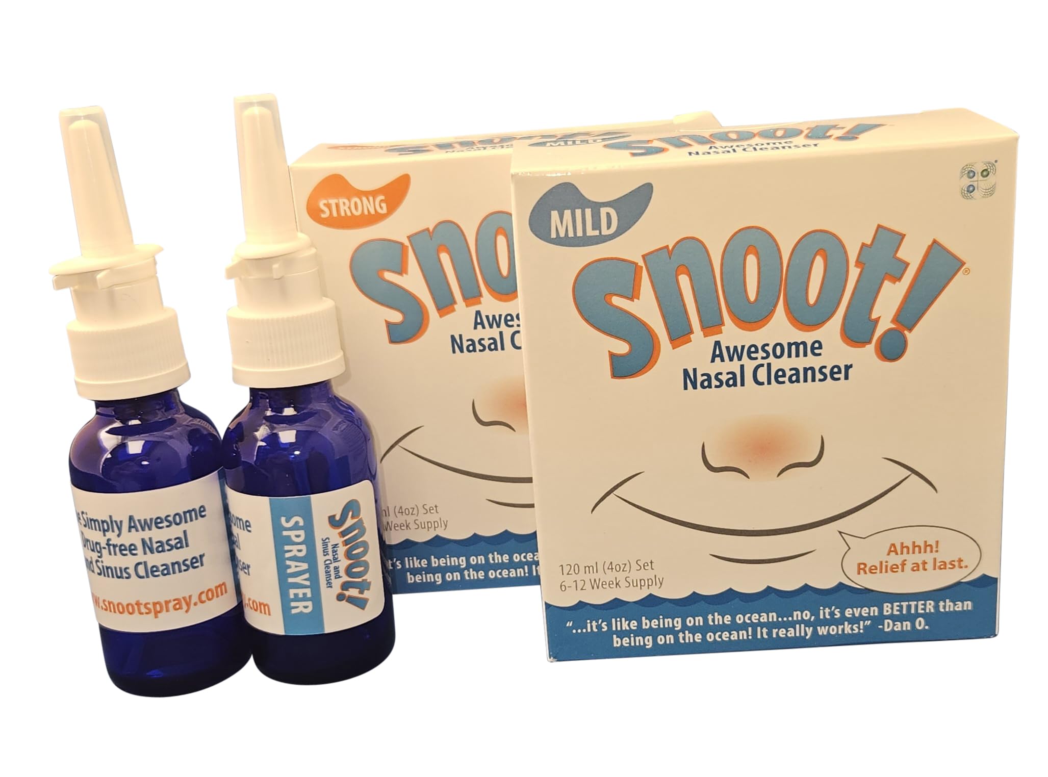 Snoot! nasal cleanser bottle pour demonstrates portable, drug-free nasal rinse on the go