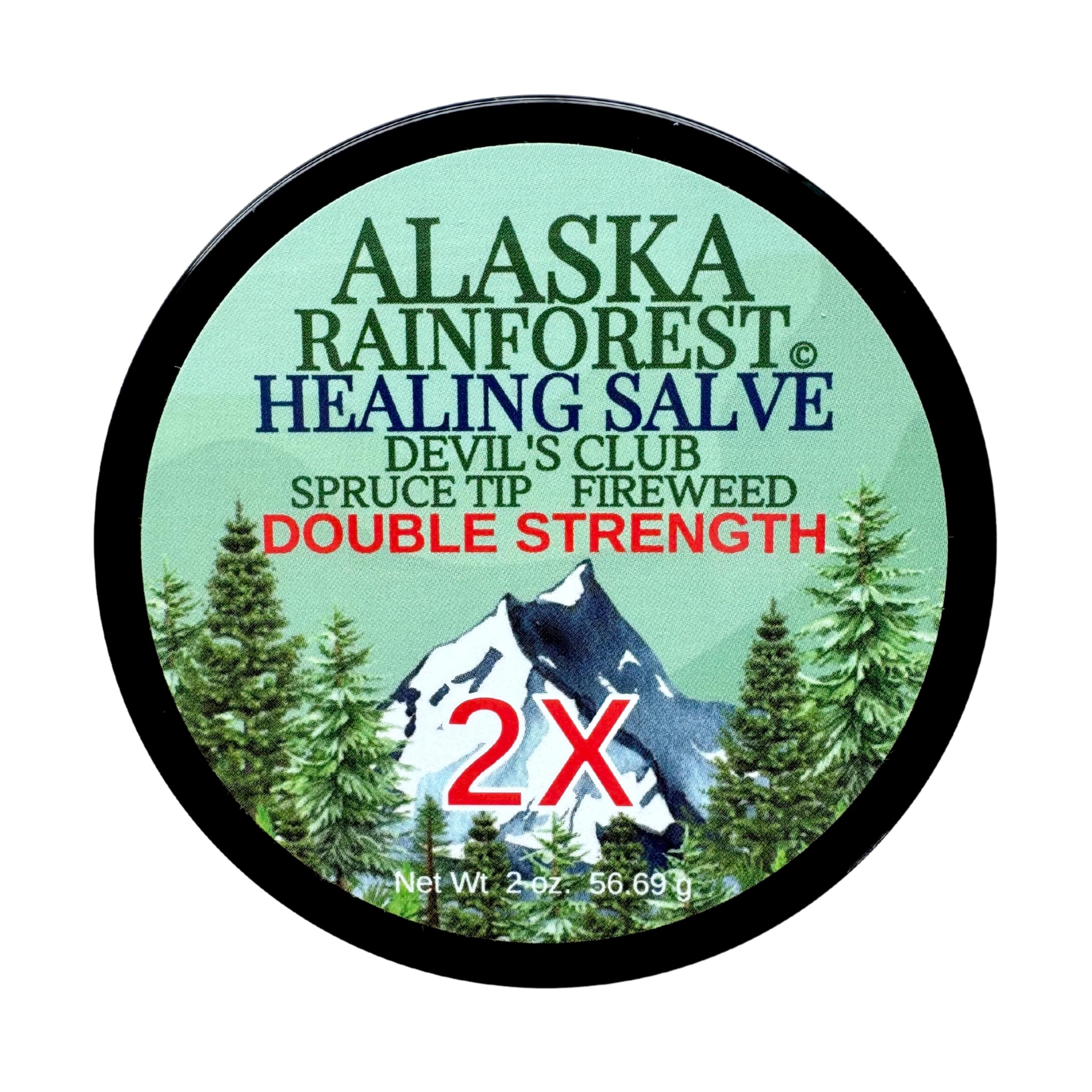 Snowy Summit Alaska Rainforest 2X Salve supports joint relief and mobility.