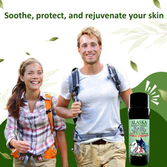 Snowy Summit Alaska Rainforest 2X Salve Stick hand-application nourishes dry skin.