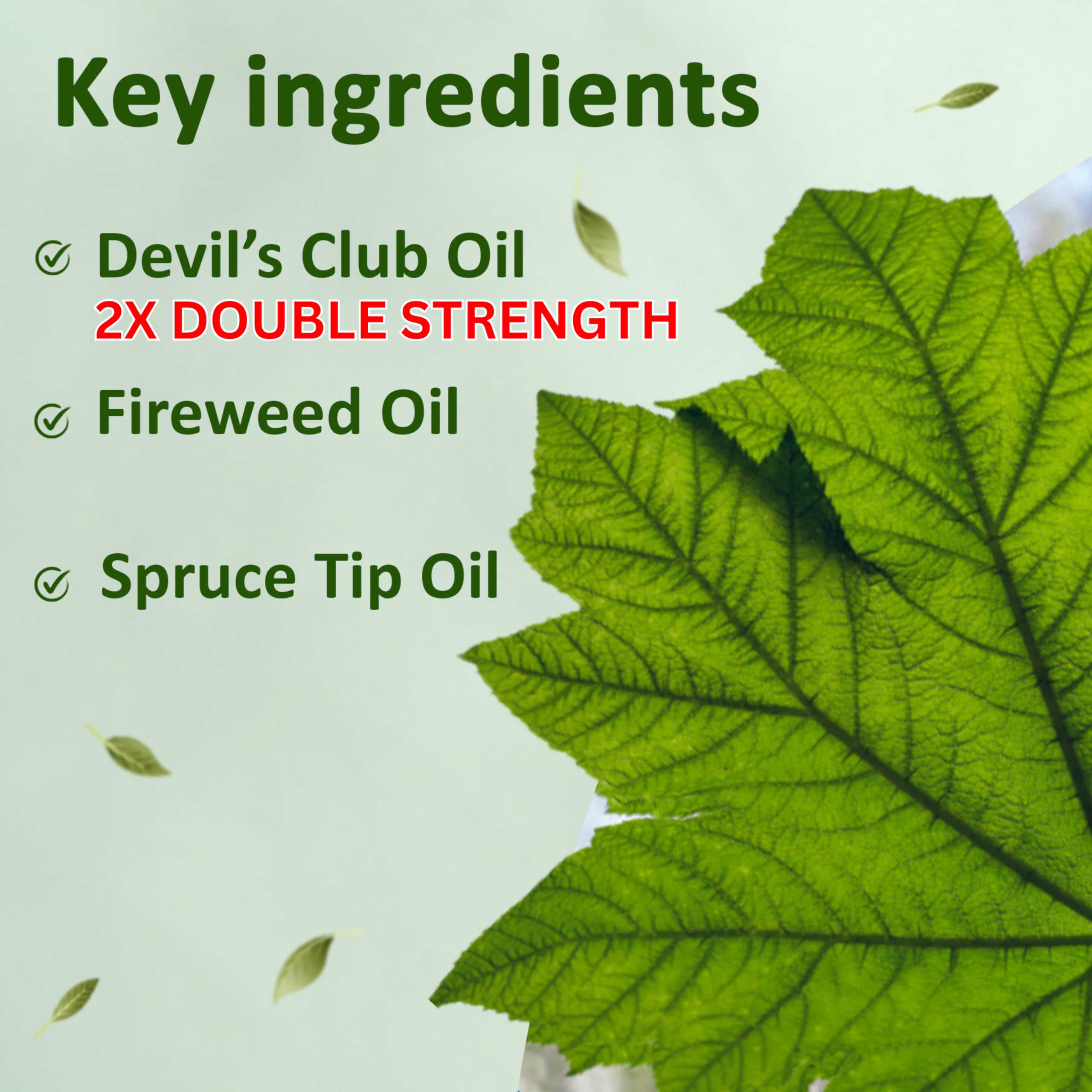 Snowy Summit Alaska Rainforest 2X Salve Stick bottle highlights Devil's Club oil.