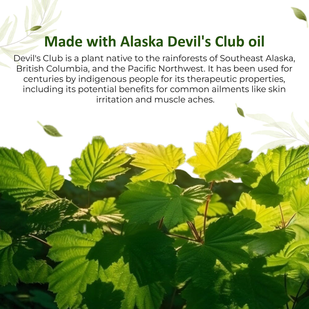 Snowy Summit Devils Club blend highlights natural ingredients in the formula.