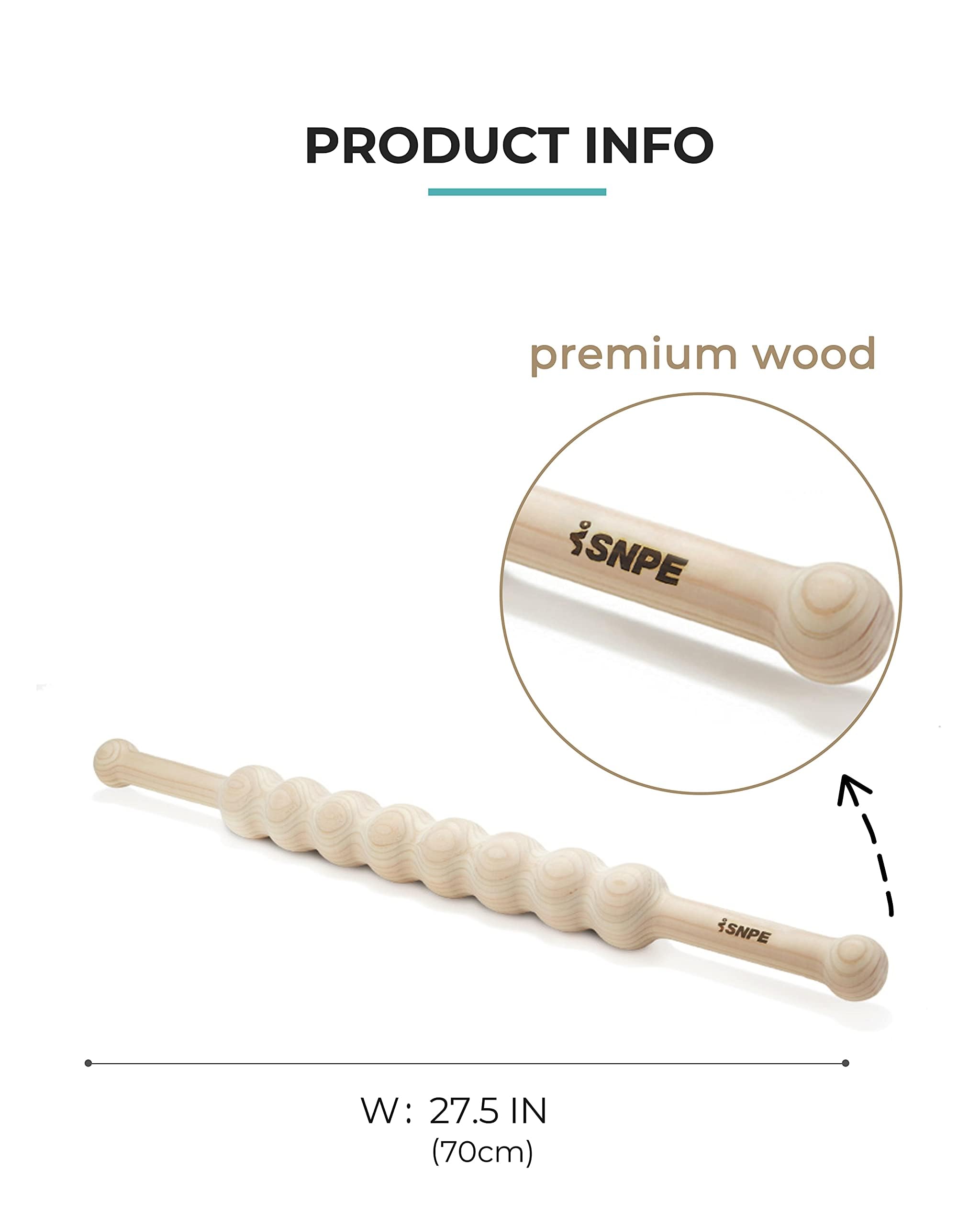 SNPE WaveGrip 8 handcrafted Cypress wood for natural massage.