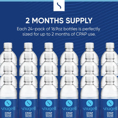 Closeup of Snugell CPAP humidifier bottle highlighting pure water quality.