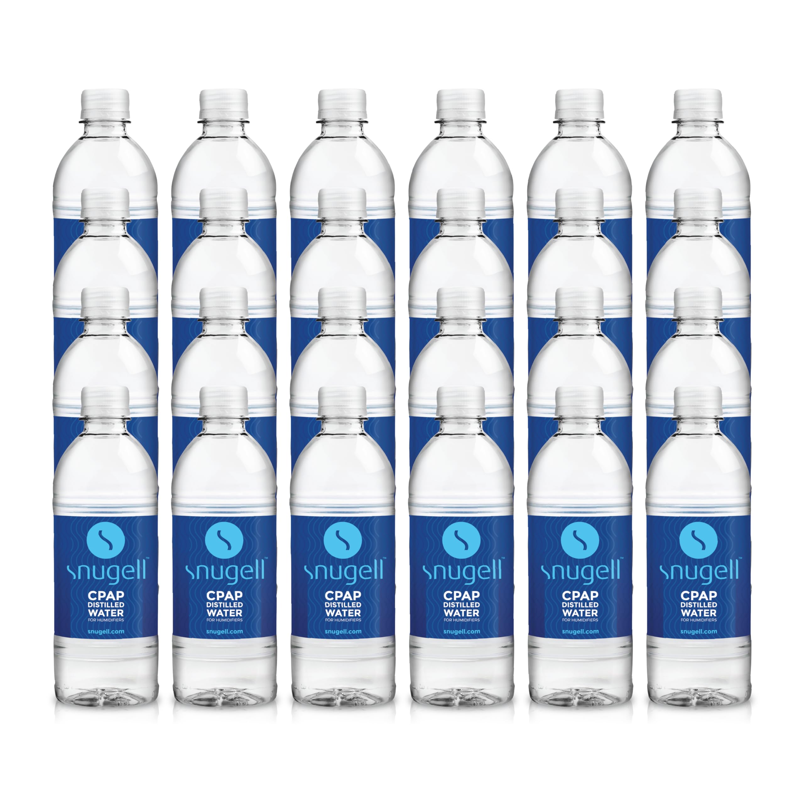 Snugell distilled water CPAP bottle travel pack shown in a travel kit for on-the-go hydration.