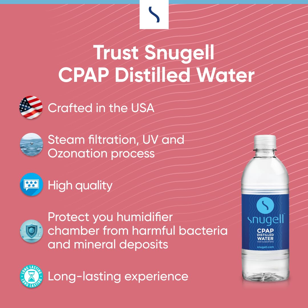 Snugell travel-size CPAP water bottles ready for bedside or suitcase use.