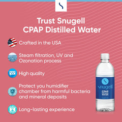 Snugell travel-size CPAP water bottles ready for bedside or suitcase use.